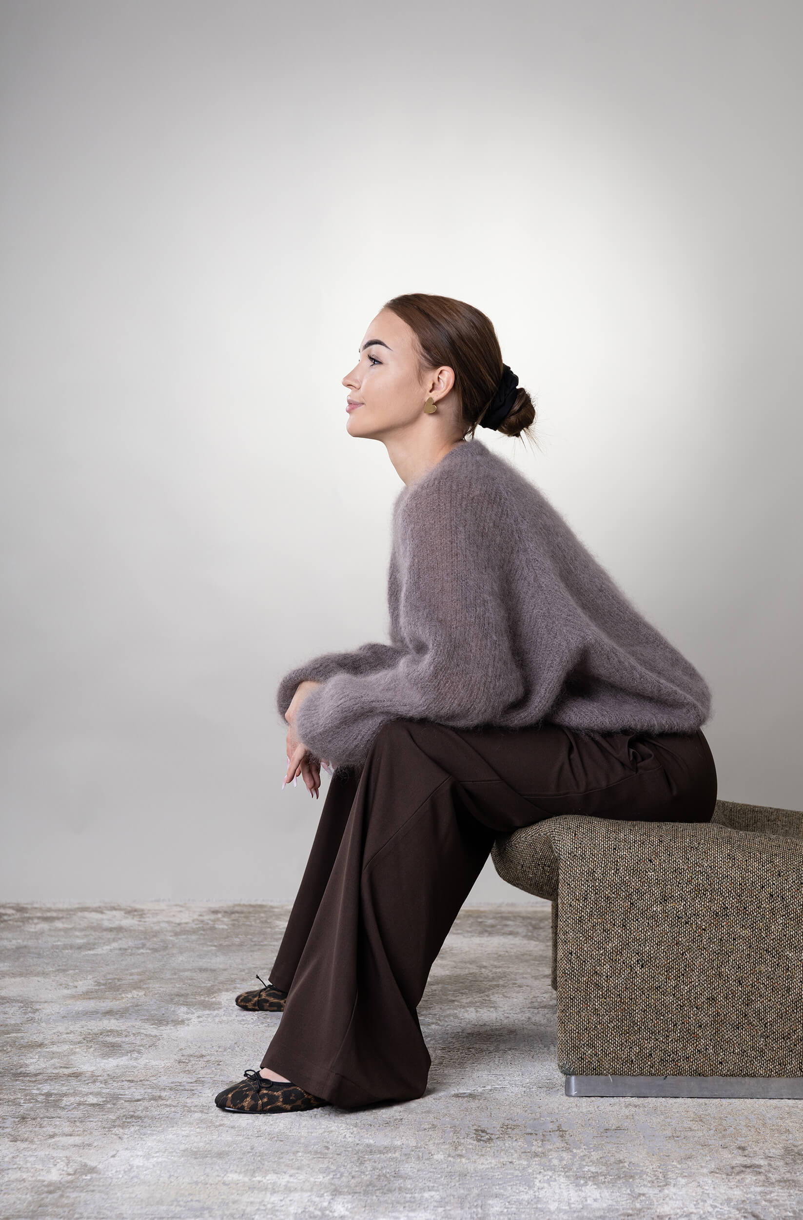 Kardigan moherowy Como - jasny brąz - obrazek 3