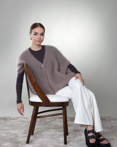 Kamizelka moherowa Enna - jasny brąz