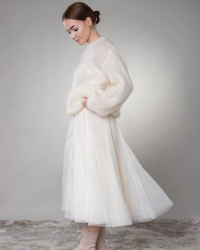 Sweter moherowy Vinci - kremowy