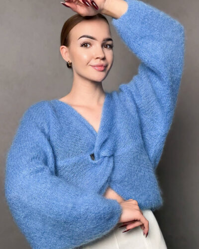 Sweter moherowy Gavi - niebieski