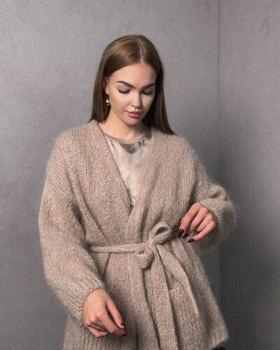 Kardigan moherowy Dolo - taupe