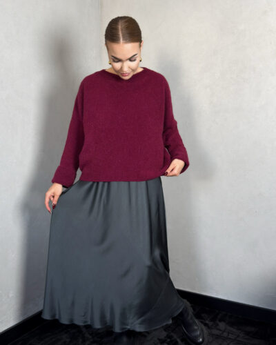 Sweter z wełny alpaki Ami - bordowy