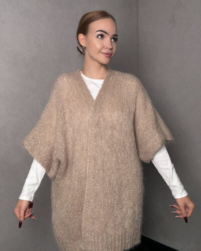 Kardigan moherowy Aosta - taupe