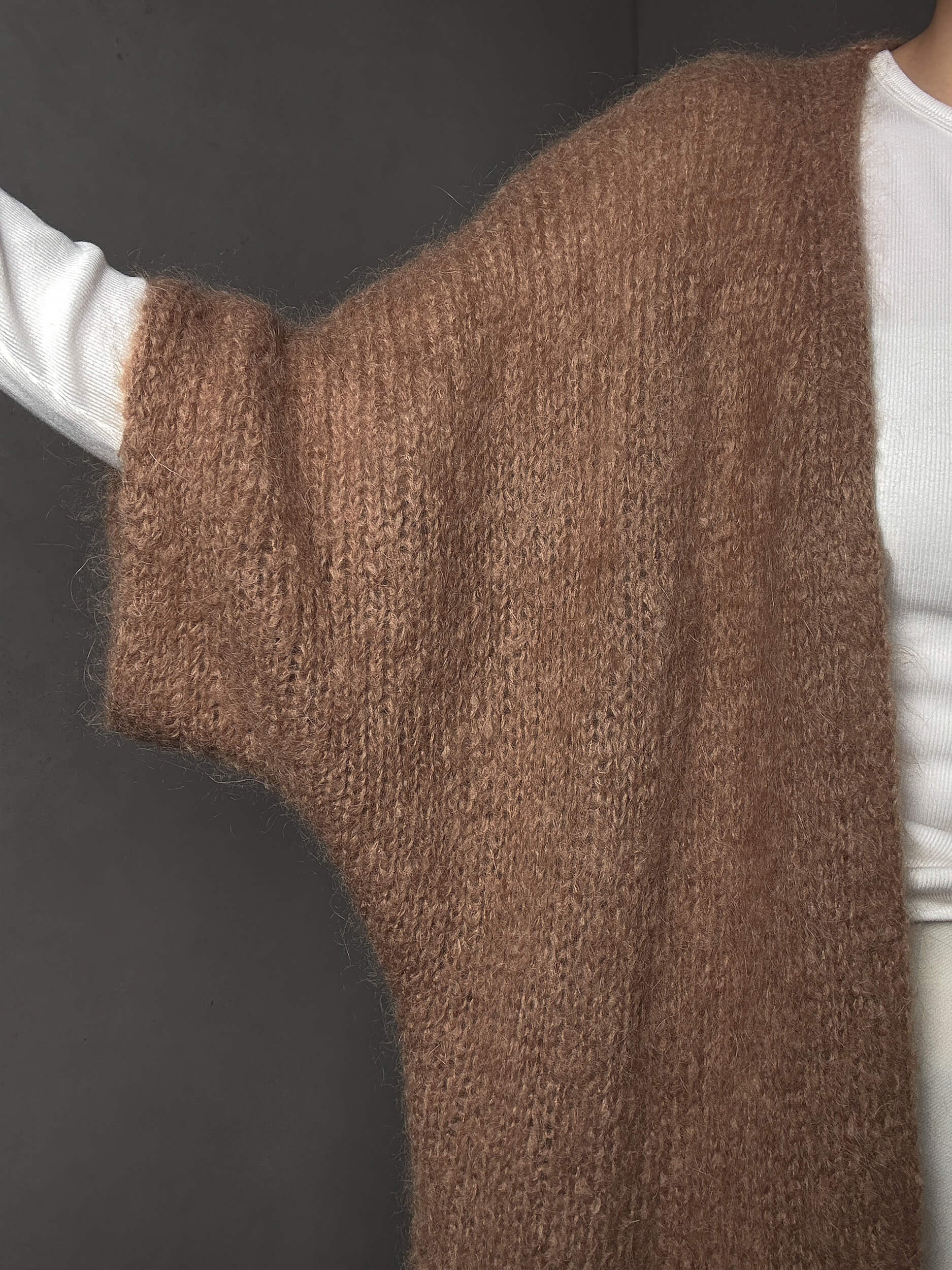 Kardigan moherowy Aosta - carmel - obrazek 4