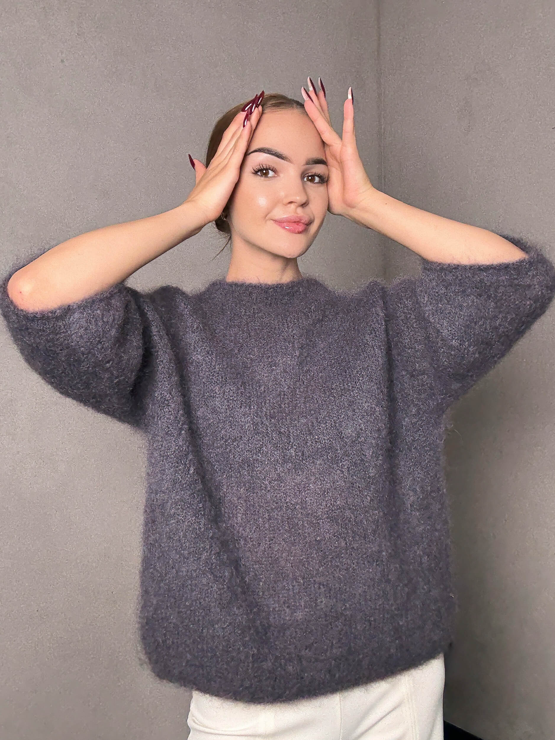 Sweter moherowy Luni - grafitowy - obrazek 2