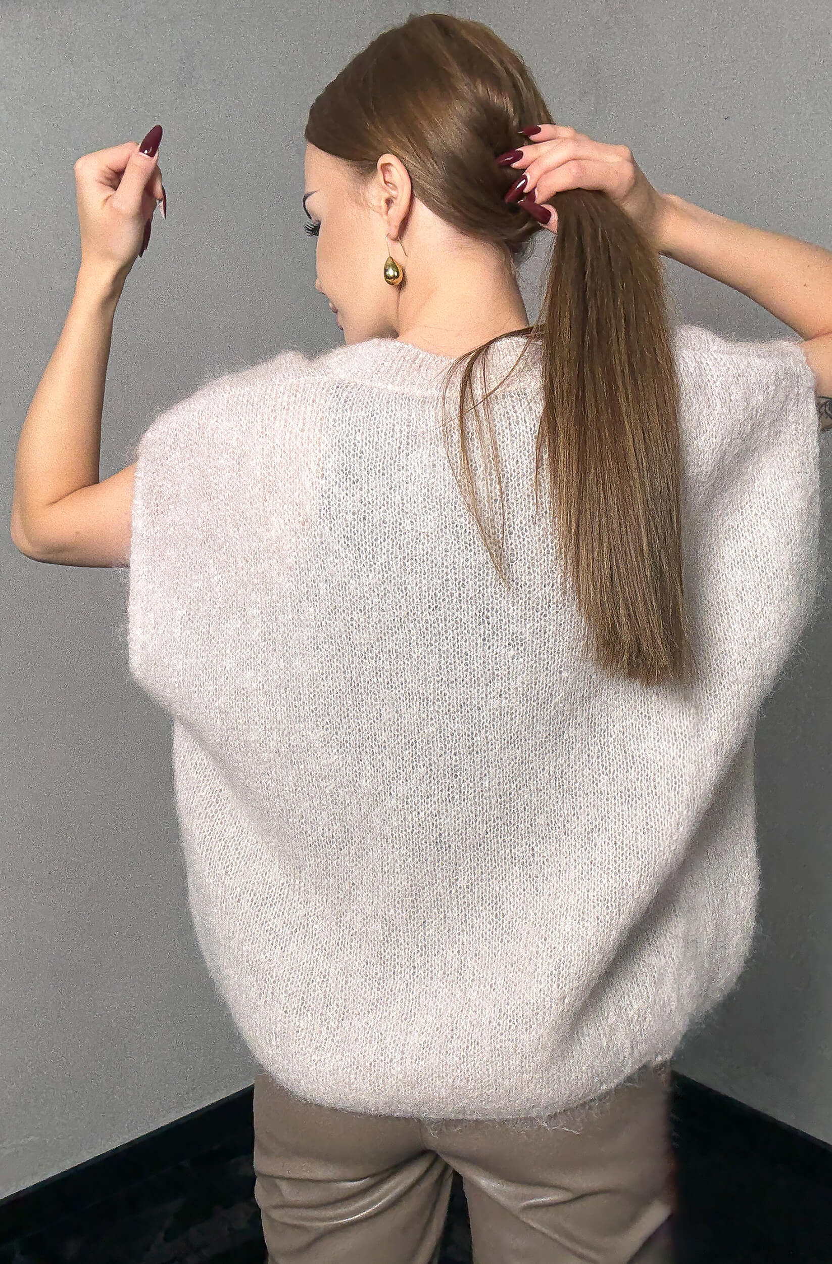 Kamizelka moherowa Nemi - kremowa - obrazek 5