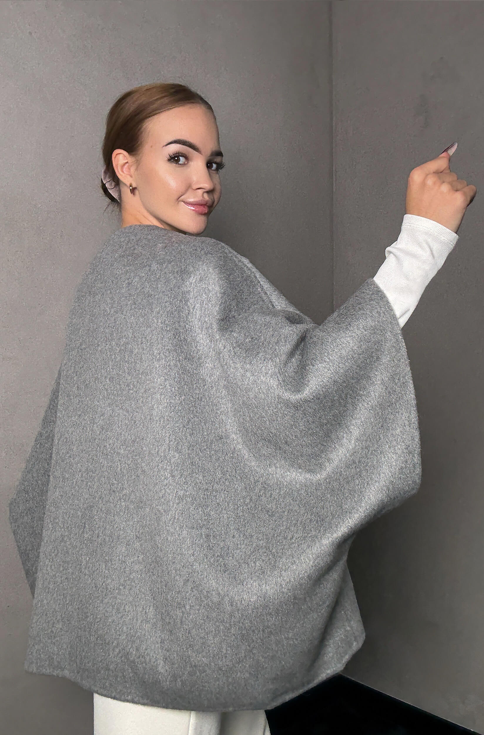 Kurtka dwustronna z dodatkiem kaszmiru Verona - szara - obrazek 2