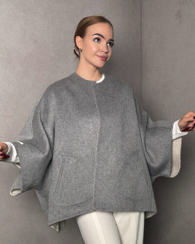 Kurtka dwustronna z dodatkiem kaszmiru Verona - szara