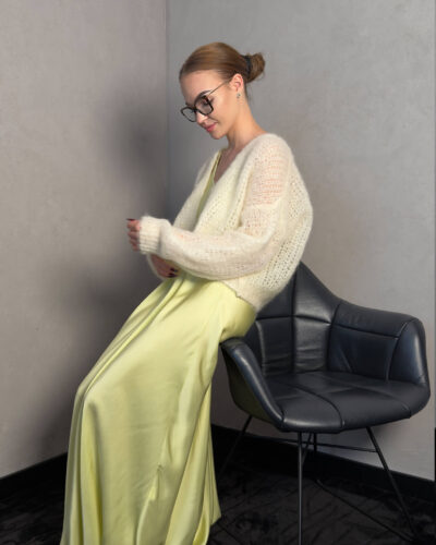 Sweter moherowy Lia - kremowy