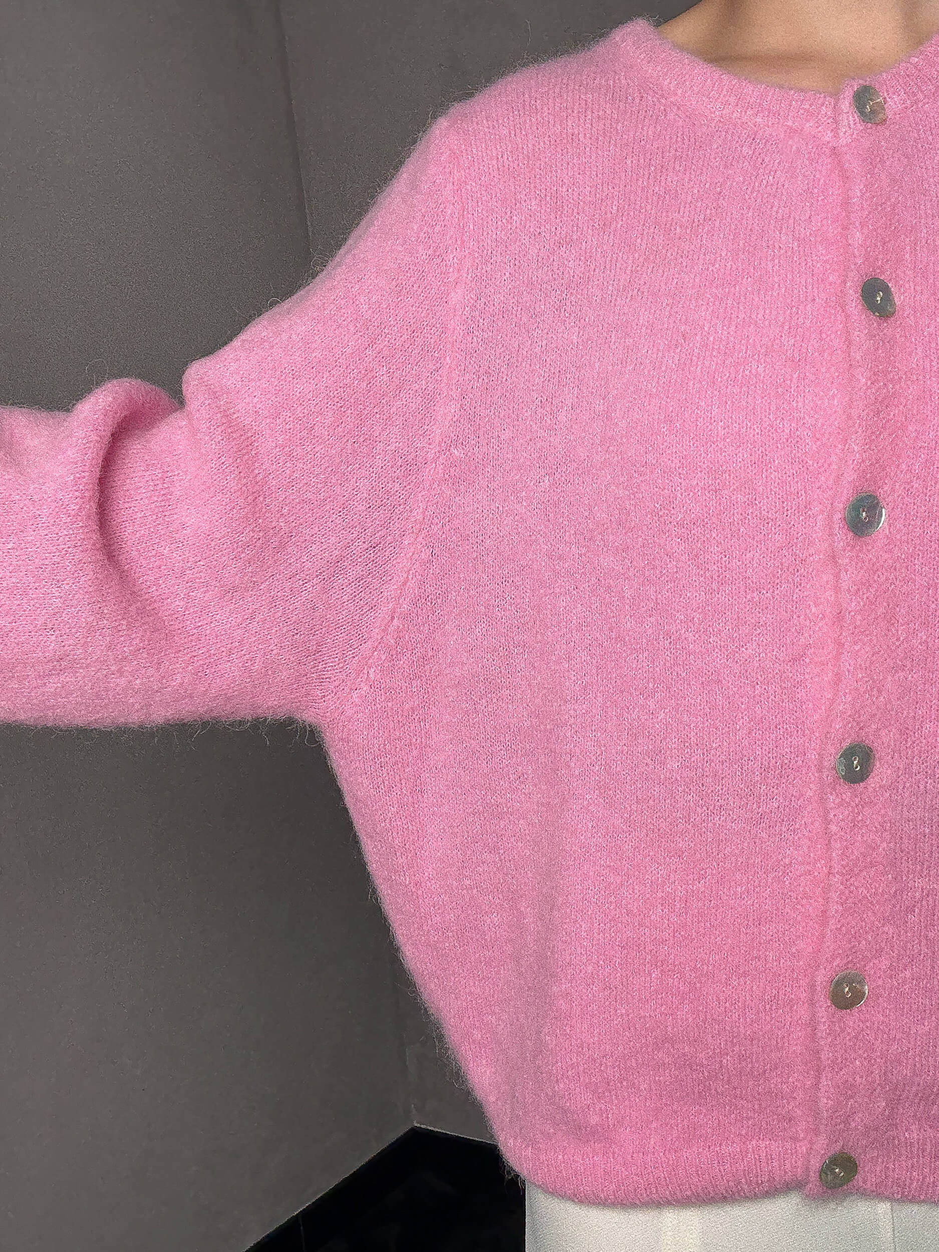 Kardigan z alpaki Garda - różowy - Image 3