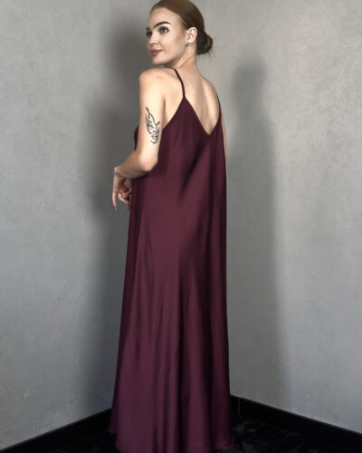 Sukienka z wiskozy maxi Nani - bordowa