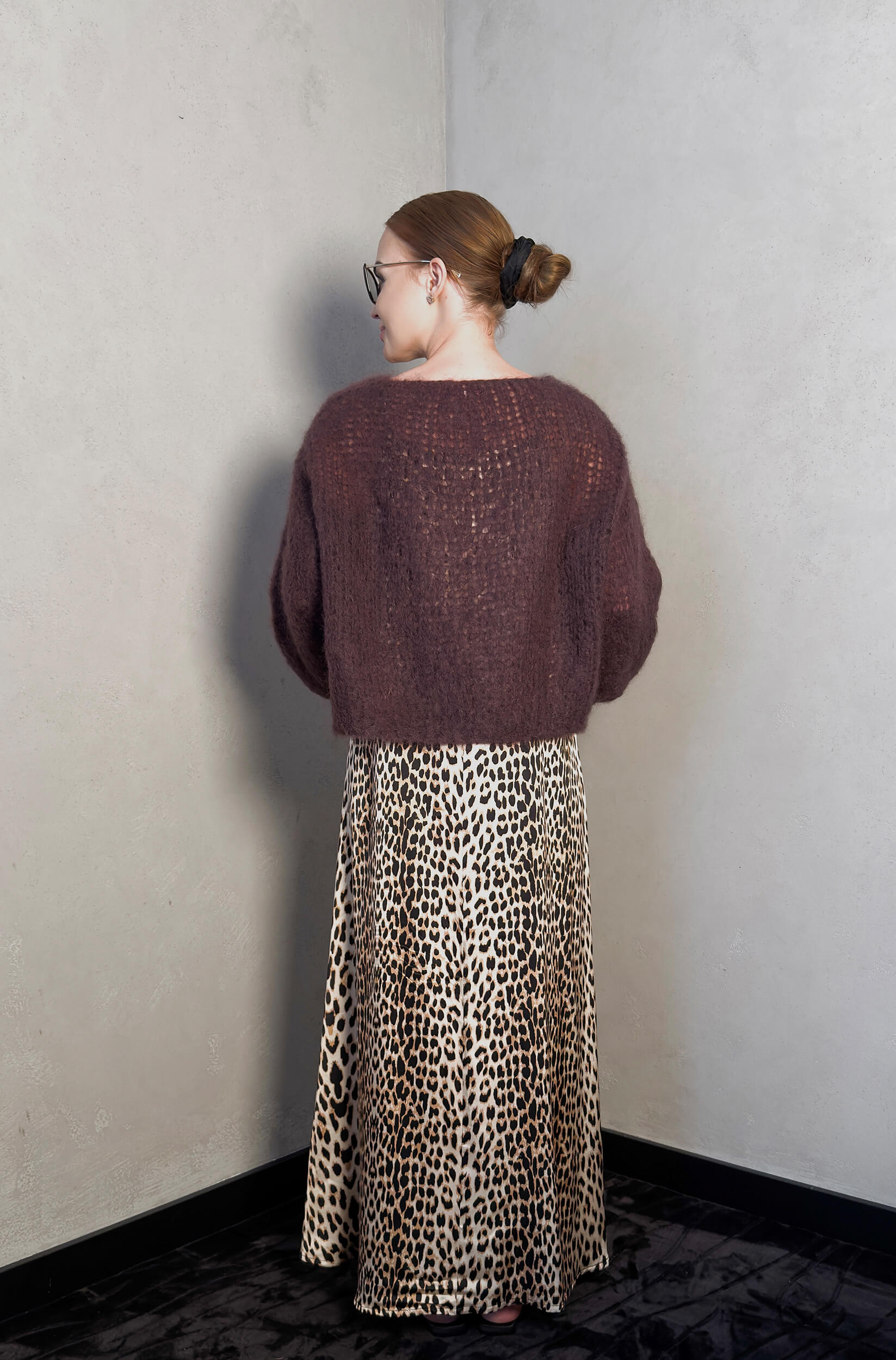 Sweter moherowy Lia - brązowy - obrazek 3