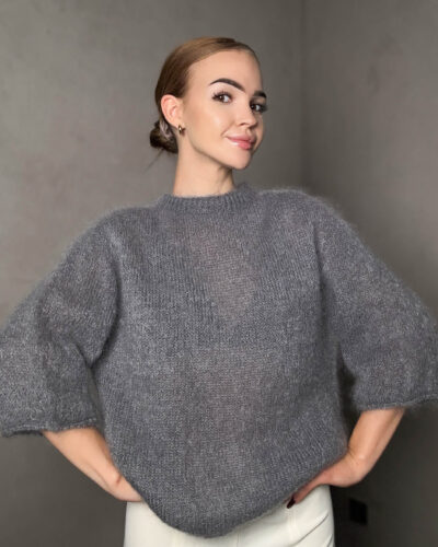 Sweter moherowy Luni - szary