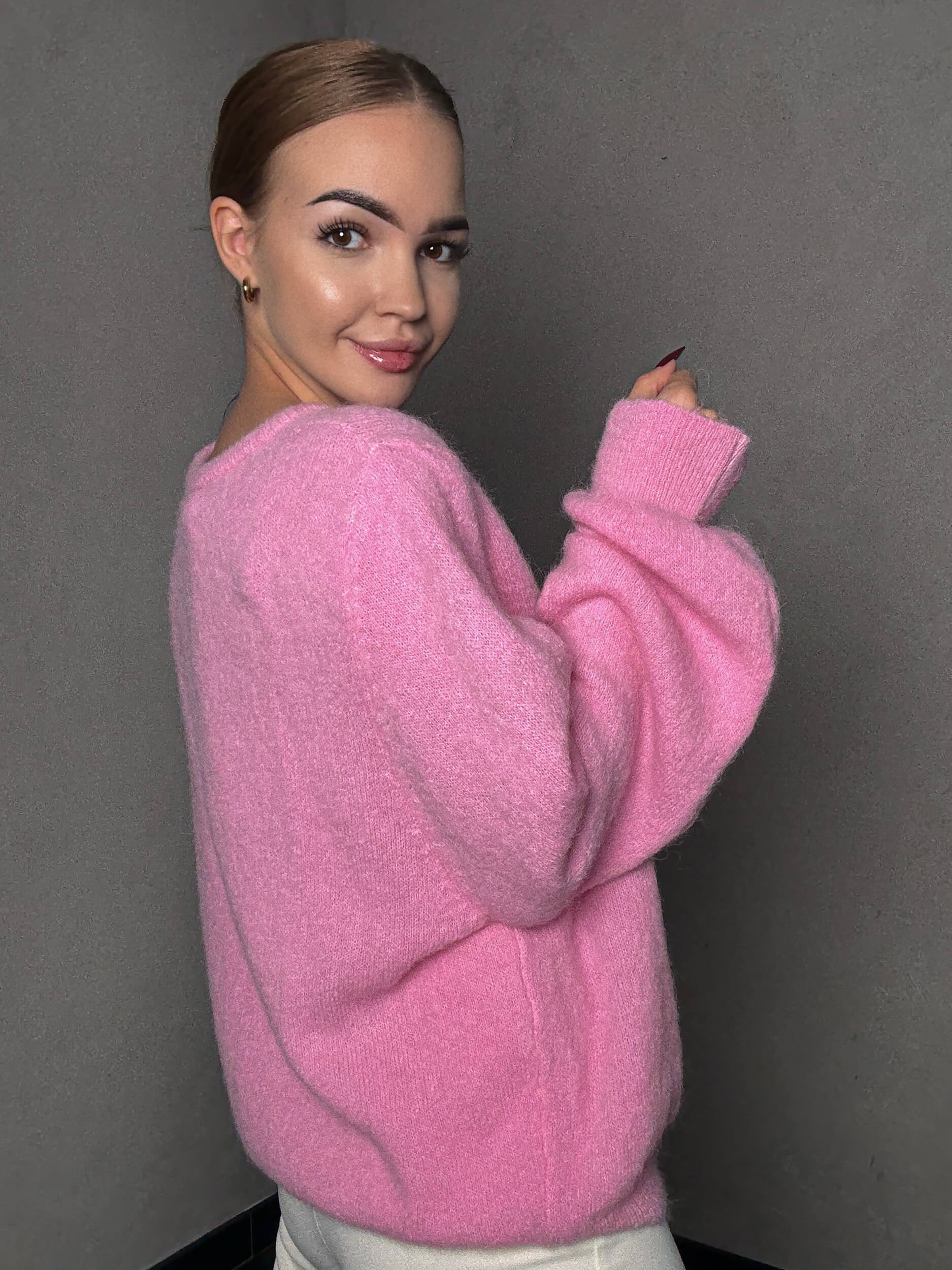 Kardigan z alpaki Garda - różowy - Image 2