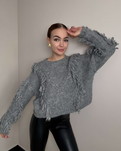 Sweter z dodatkiem wełny Bolzano - szary