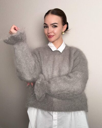 Sweter moherowy Matera - szary