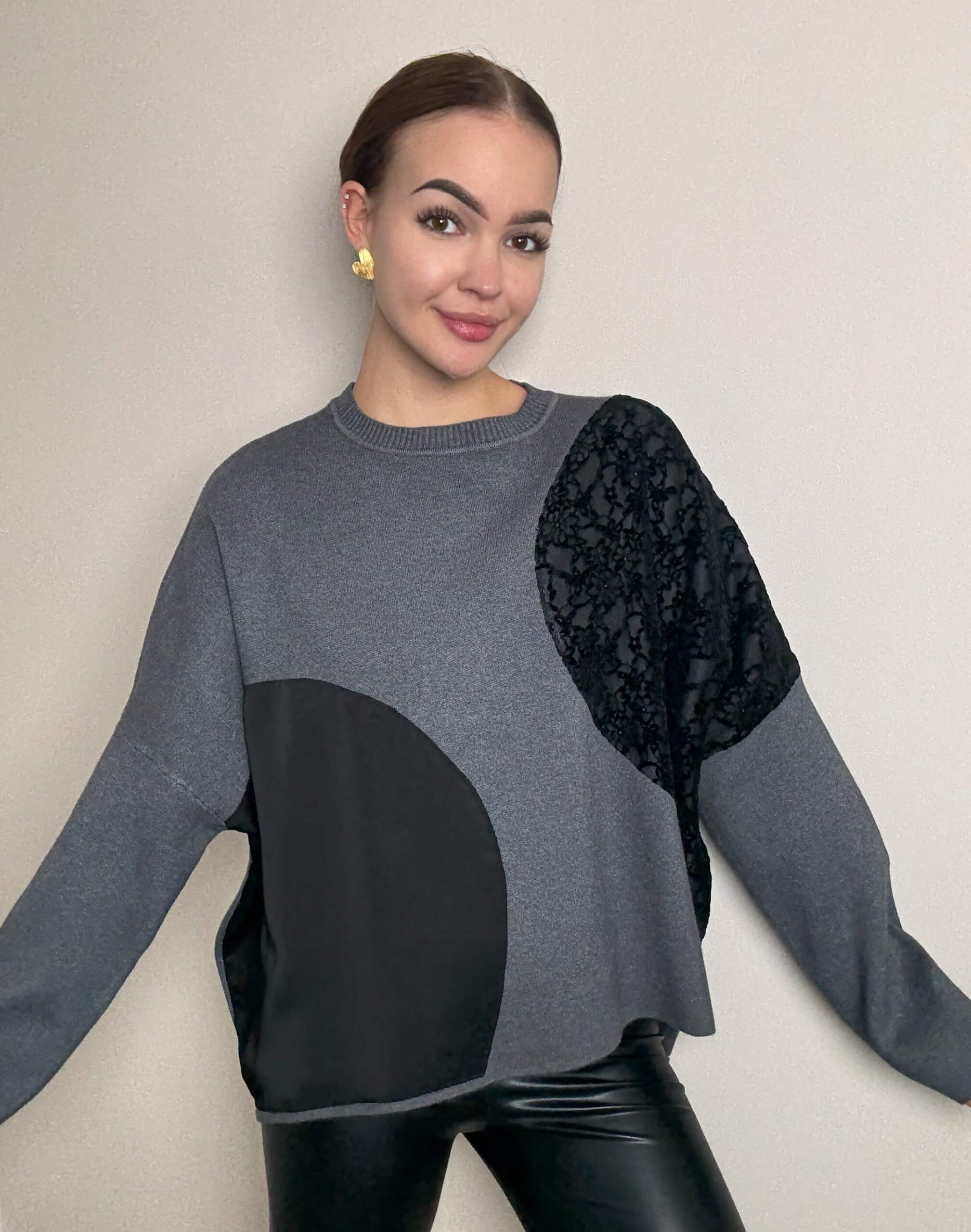 Amalfi viscose jumper - grey