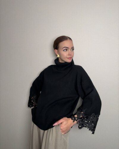 Golf z wiskozy Padwa - czarny