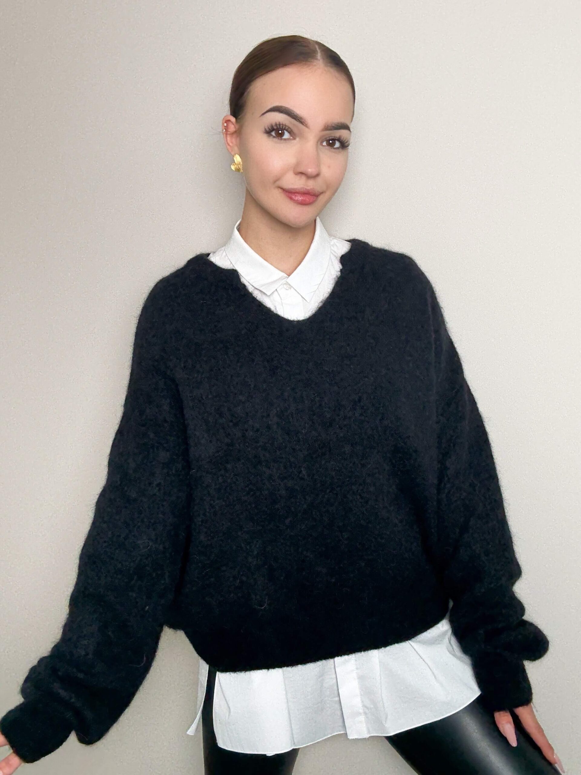 Sweter z alpaki Taranto - czarny