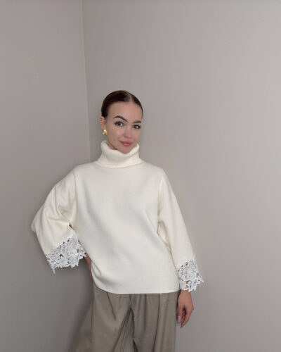 Golf z wiskozy Padwa - biały