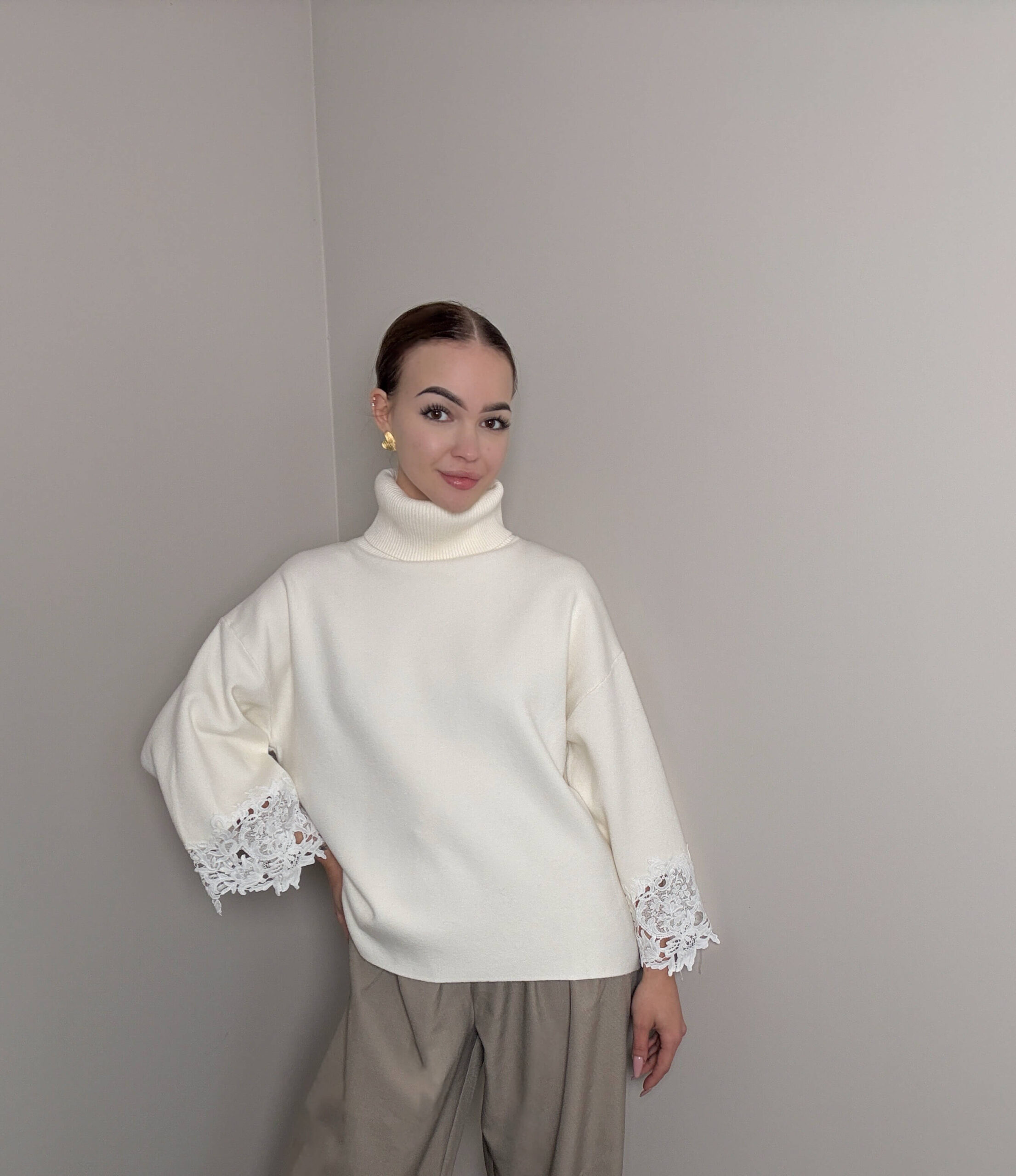 Golf z wiskozy Padwa - biały