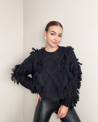 Sweter z dodatkiem wełny Bolzano - czarny