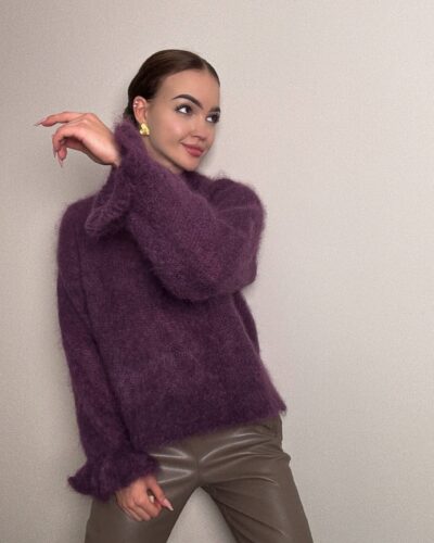 Sweter moherowy Matera - fioletowy