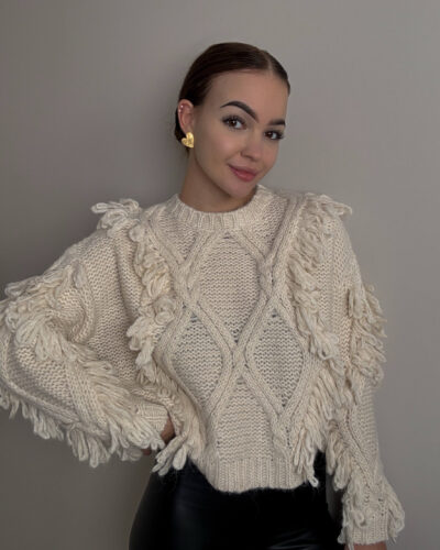 Sweter z dodatkiem wełny Bolzano - beżowy