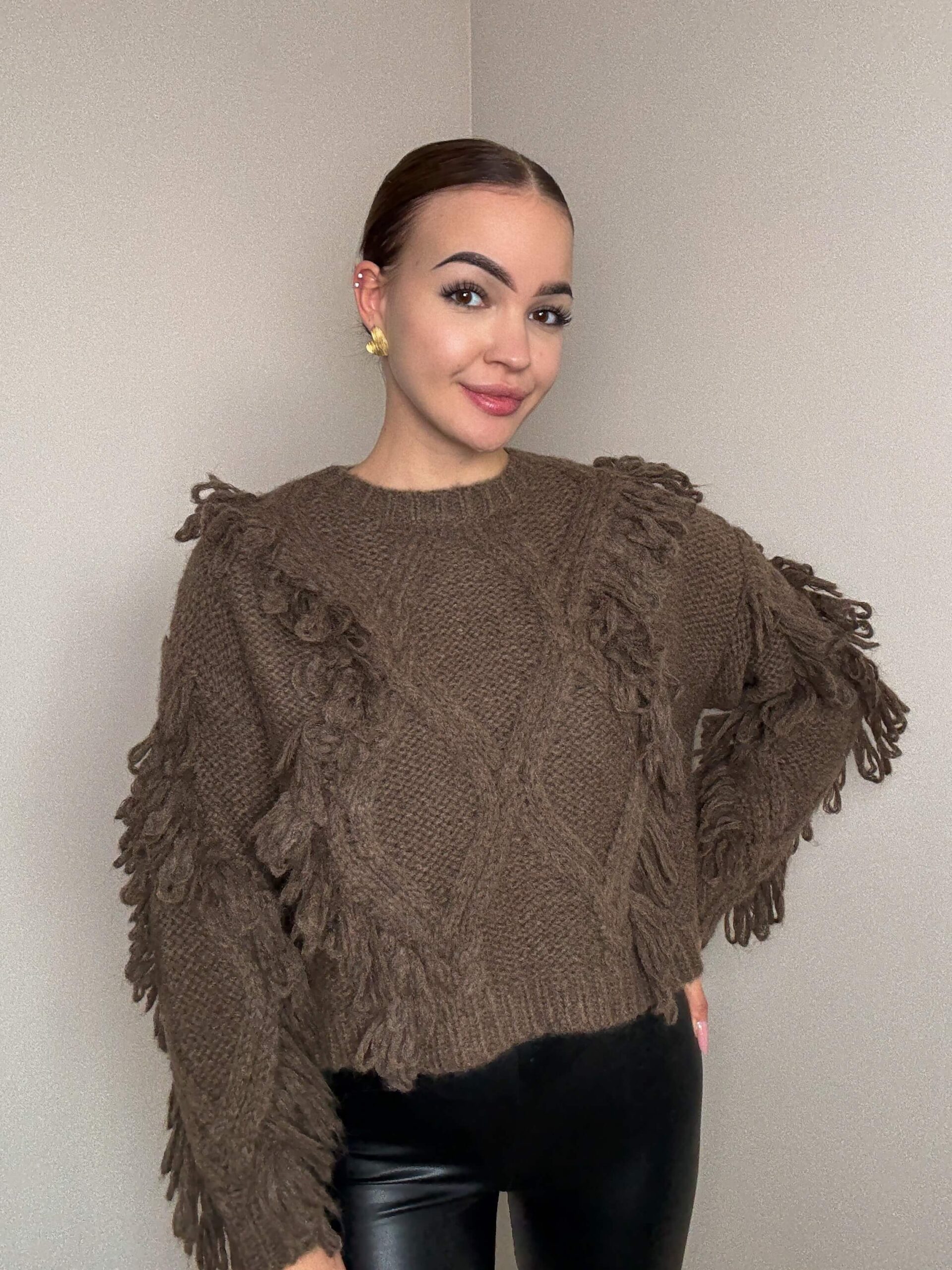 Sweter z dodatkiem wełny Bolzano - brązowy - Image 3