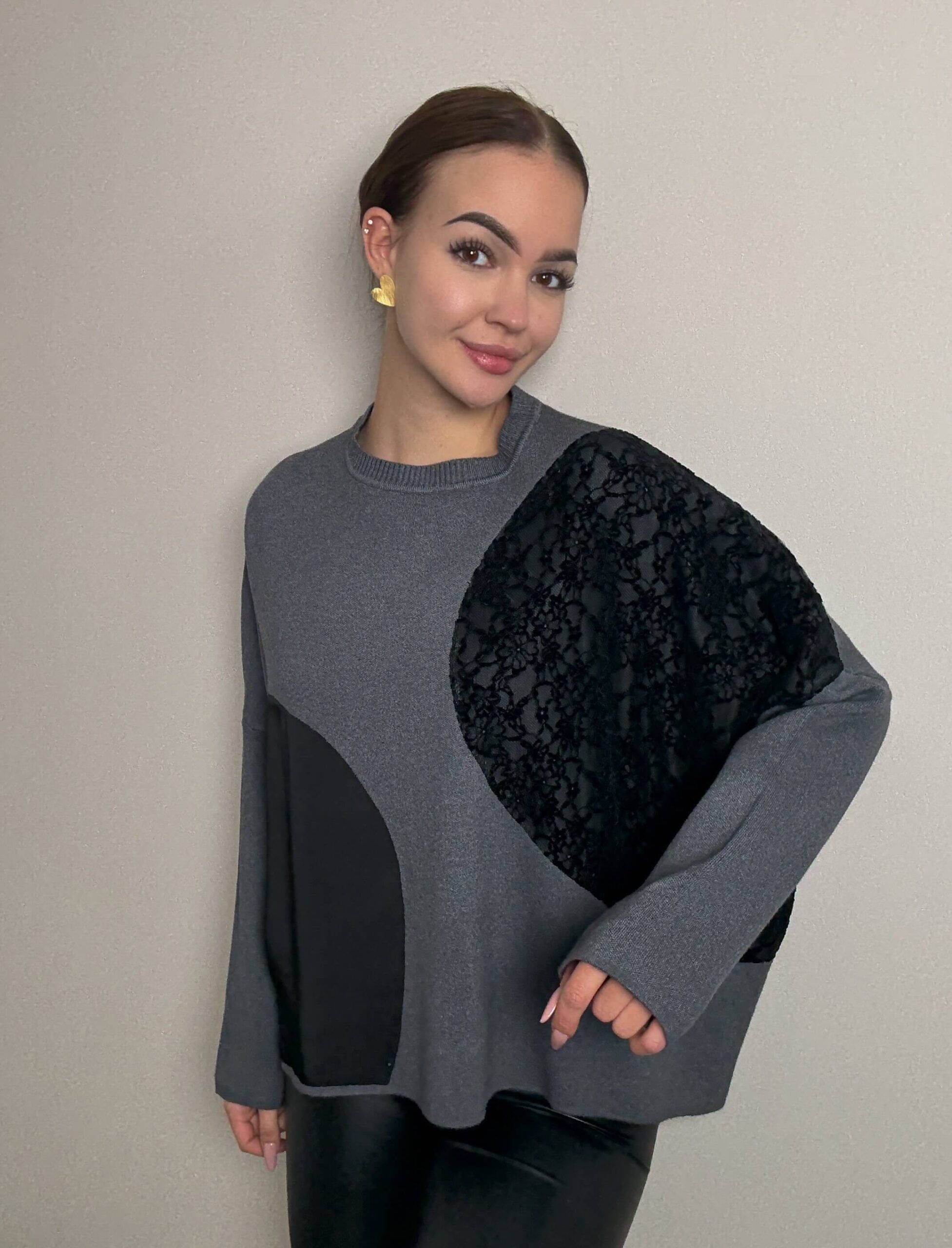 Sweter z wiskozy Amalfi - szary - Image 2