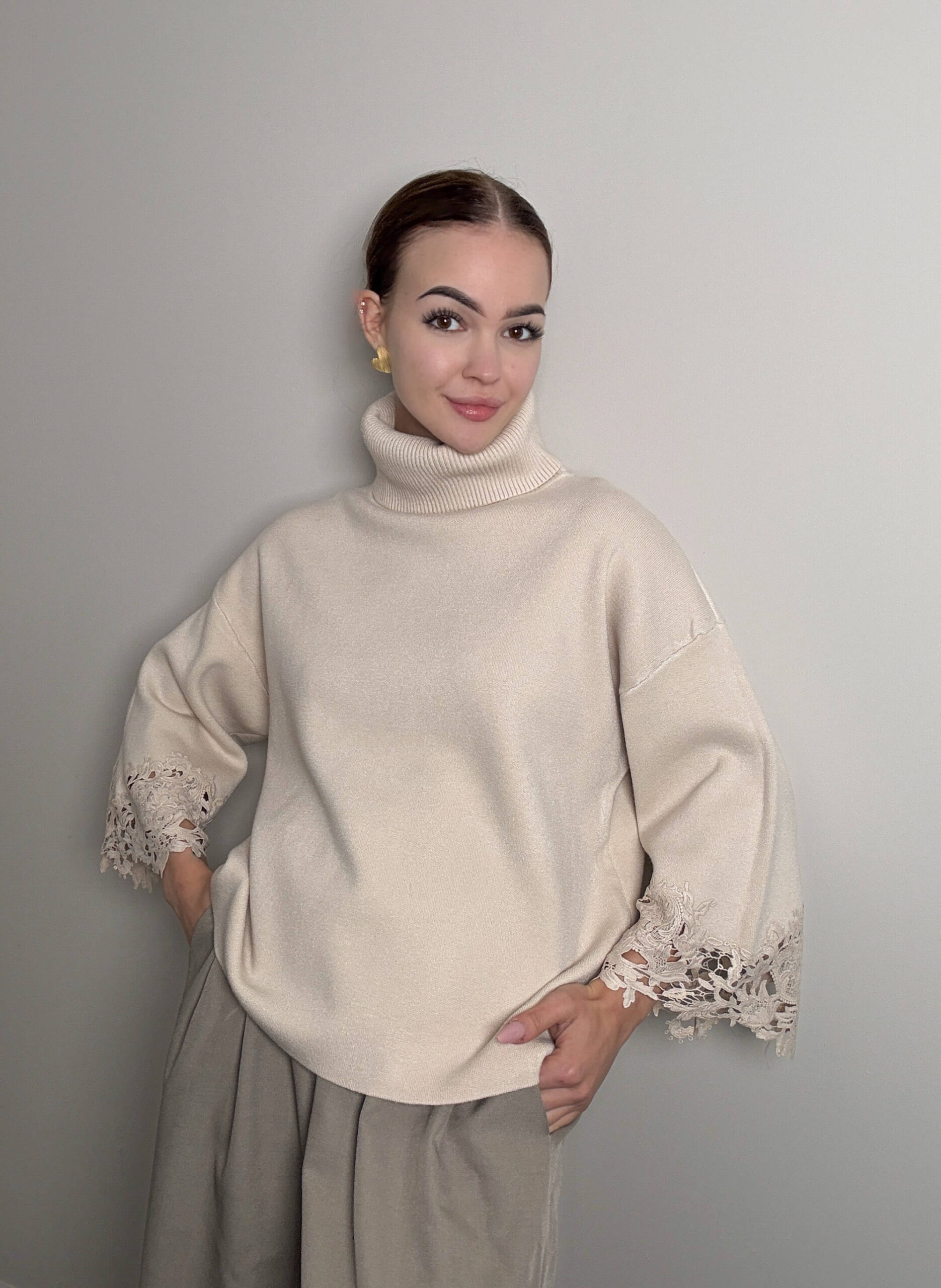 Padua viscose turtleneck - cream