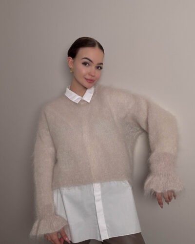 Sweter moherowy Matera - taupe