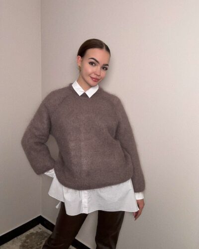 Sweter moherowy Taormina - jasny brąz