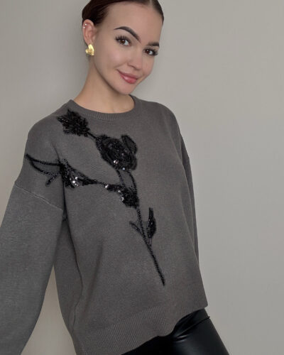 Sweter z wiskozy Werona - szary