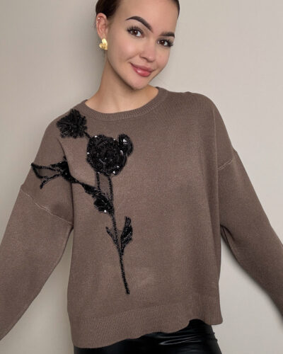 Sweter z wiskozy Werona - taupe