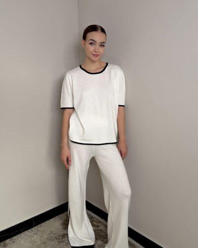 Komplet z dodatkiem wełny Todi - biały