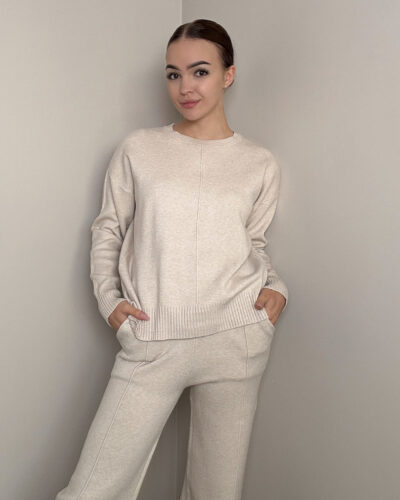 Komplet z dodatkiem wiskozy Fano - beżowy