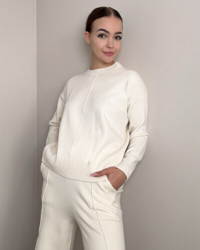 Komplet z dodatkiem wiskozy Fano - biały