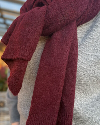 Szal z alpaki Livigno - bordowy