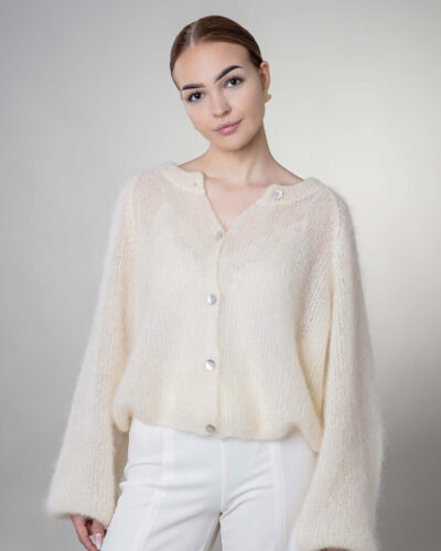 Kardigan moherowy Como - kremowy